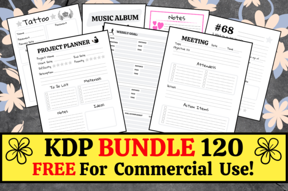 Download KDP Bundle Pack 120 Templates + Extras - Kdp bundle pack Collection