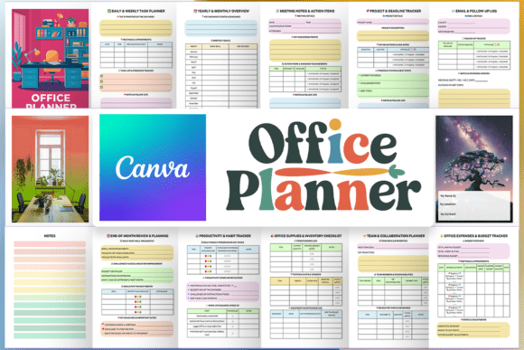 Download Office Planner - KDP Canva Template - Office planner Collection