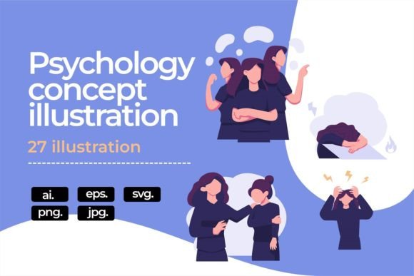 Download Psychology Concept Flat Illustration - Premium Resources
